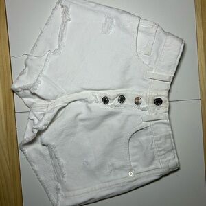 Zara Classic White Denim Shorts